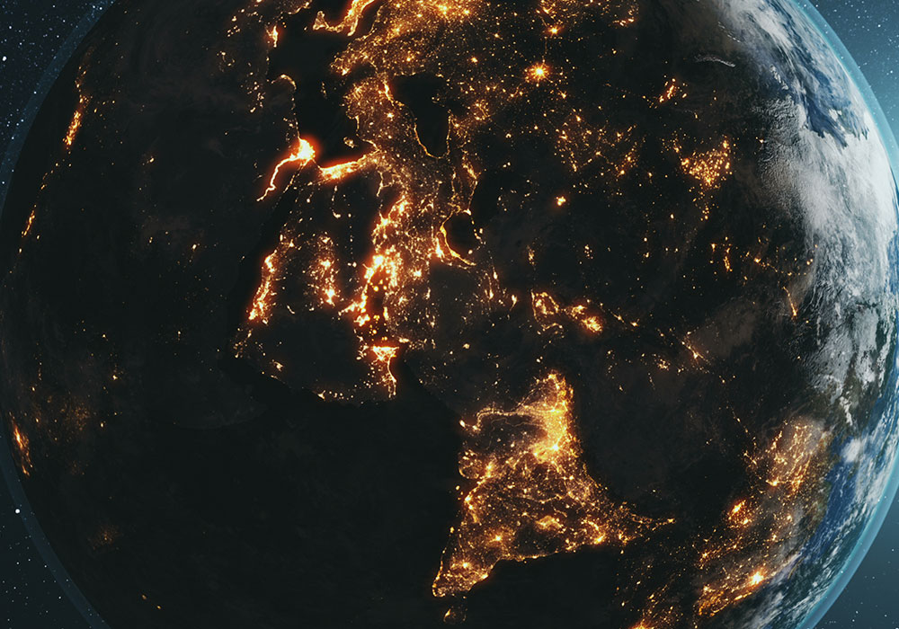 Realistic planet of Solar system at star sky